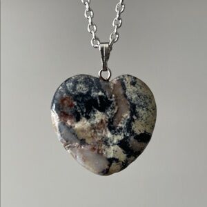 Tigers eye heart pendant gemstone necklace